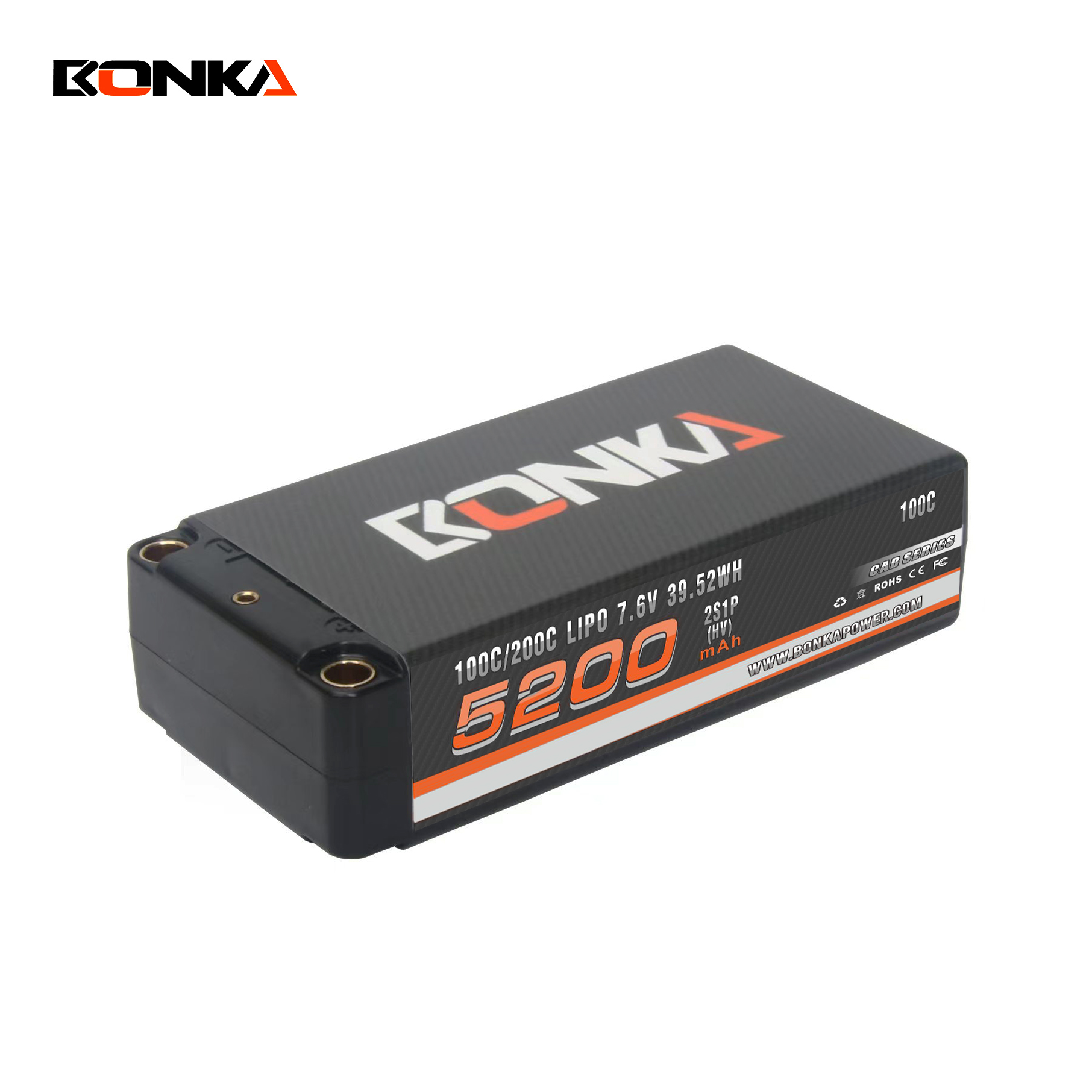 BONKA 5200mAh 100C 2S 7.6V HV Shorty Pack for RC Car